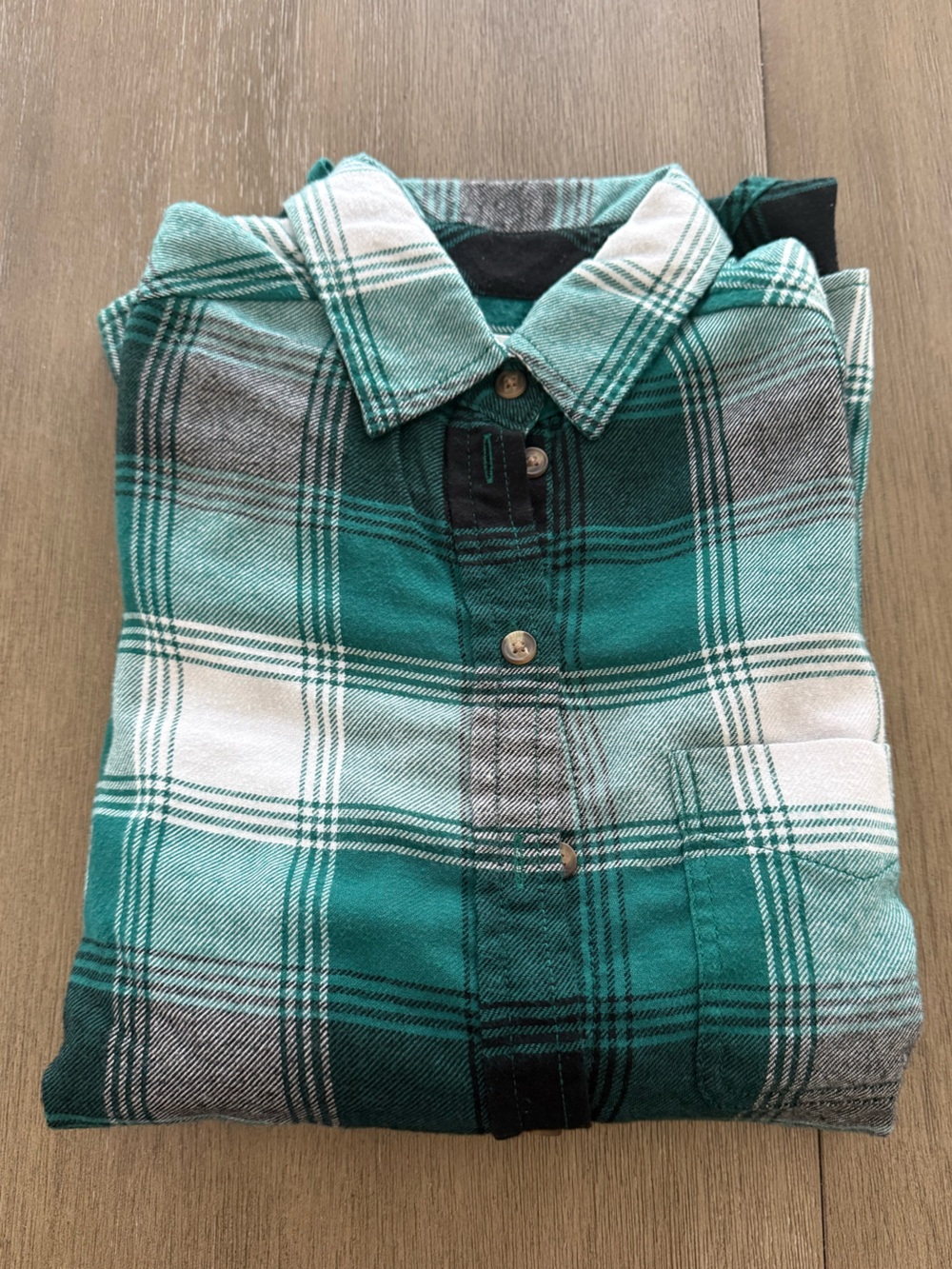 American Eagle Outfitters Green Plaid Button-Down Shirt